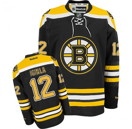 NHL Jarome Iginla Boston Bruins Authentic Home Reebok Jersey - Black