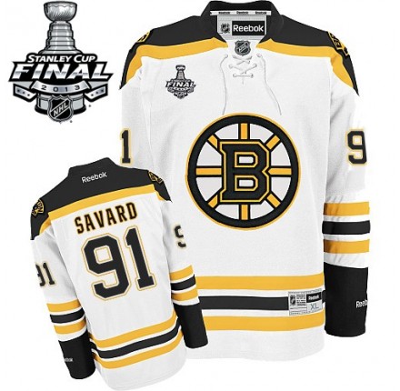 NHL Marc Savard Boston Bruins Authentic Away 2013 Stanley Cup Finals Reebok Jersey - White