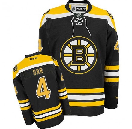 NHL Bobby Orr Boston Bruins Authentic Home Reebok Jersey - Black