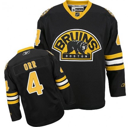 NHL Bobby Orr Boston Bruins Authentic Third Reebok Jersey - Black