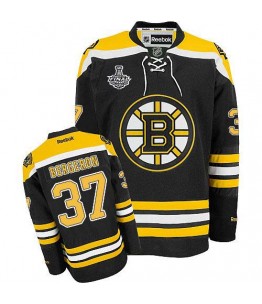 NHL Patrice Bergeron Boston Bruins Authentic Home 2013 Stanley Cup Finals Reebok Jersey - Black
