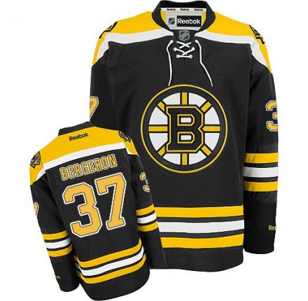 NHL Patrice Bergeron Boston Bruins Authentic Home Reebok Jersey - Black