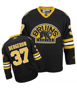 NHL Patrice Bergeron Boston Bruins Youth Authentic Third Reebok Jersey - Black