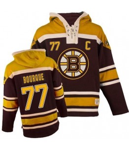 NHL Ray Bourque Boston Bruins Old Time Hockey Authentic Sawyer Hooded Sweatshirt Jersey - Black