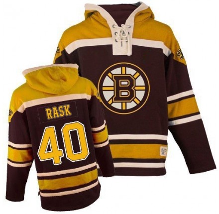 NHL Tuukka Rask Boston Bruins Old Time Hockey Premier Sawyer Hooded Sweatshirt Jersey - Black