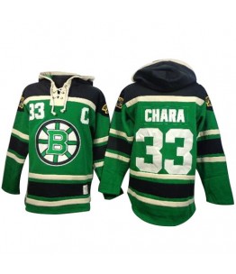 NHL Zdeno Chara Boston Bruins Old Time Hockey Premier St. Patrick's Day McNary Lace Hoodie Jersey - Green