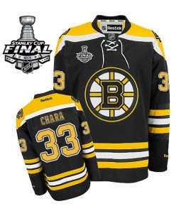 NHL Zdeno Chara Boston Bruins Authentic Home 2013 Stanley Cup Finals Reebok Jersey - Black
