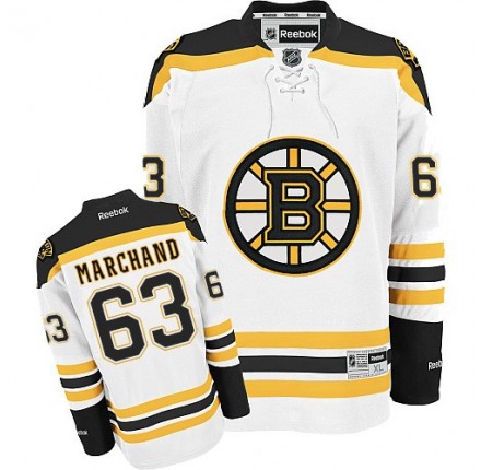 NHL Brad Marchand Boston Bruins Authentic Away Reebok Jersey - White