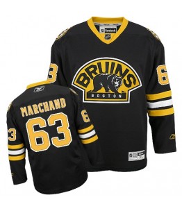 NHL Brad Marchand Boston Bruins Youth Authentic Third Reebok Jersey - Black