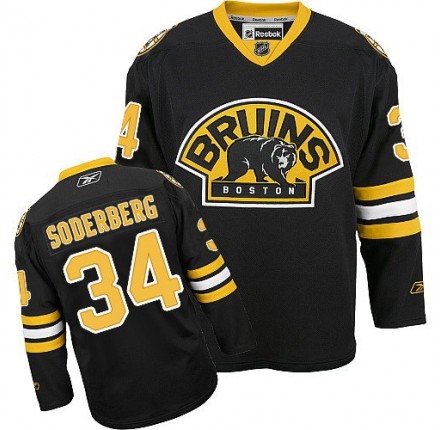 NHL Carl Soderberg Boston Bruins Premier Third Reebok Jersey - Black