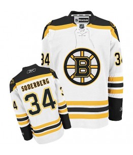 NHL Carl Soderberg Boston Bruins Authentic Away Reebok Jersey - White